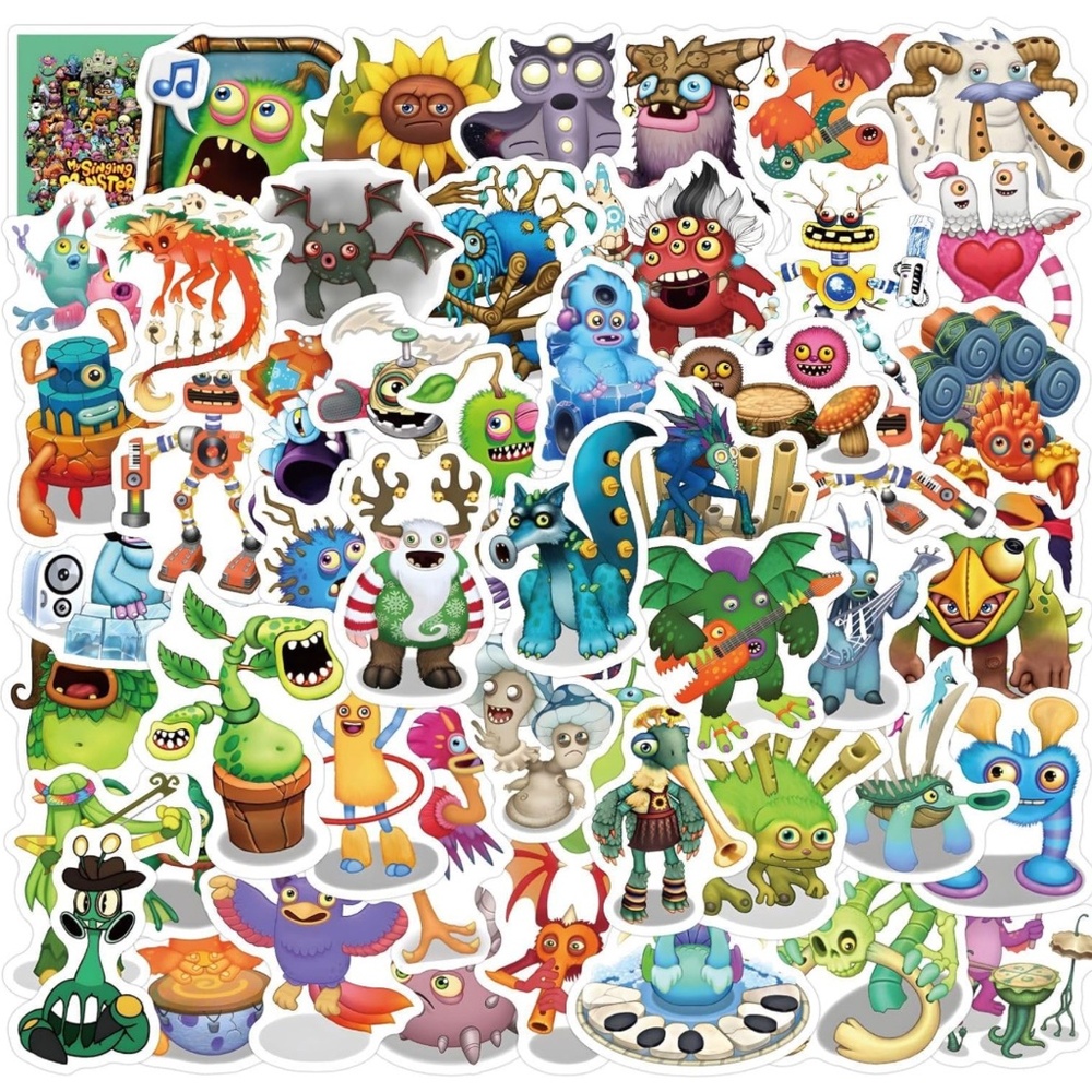 MY SINGING MONSTERS Large Cartoon Game Stickers (21 pc)‎ SO CUTE!